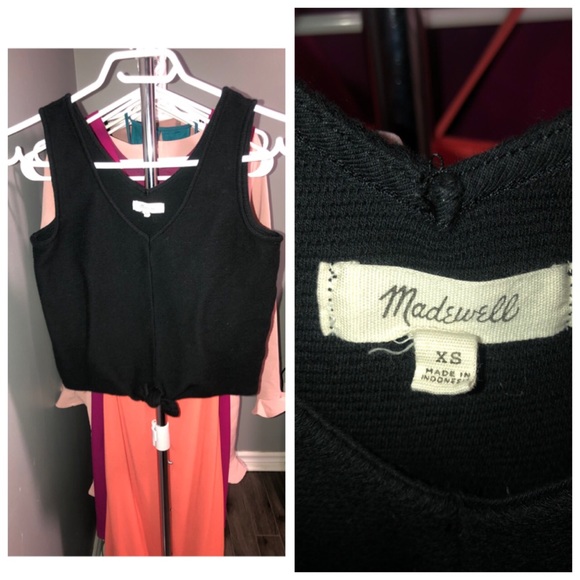 Madewell Knot Tie Black Tank Top - Picture 1 of 1